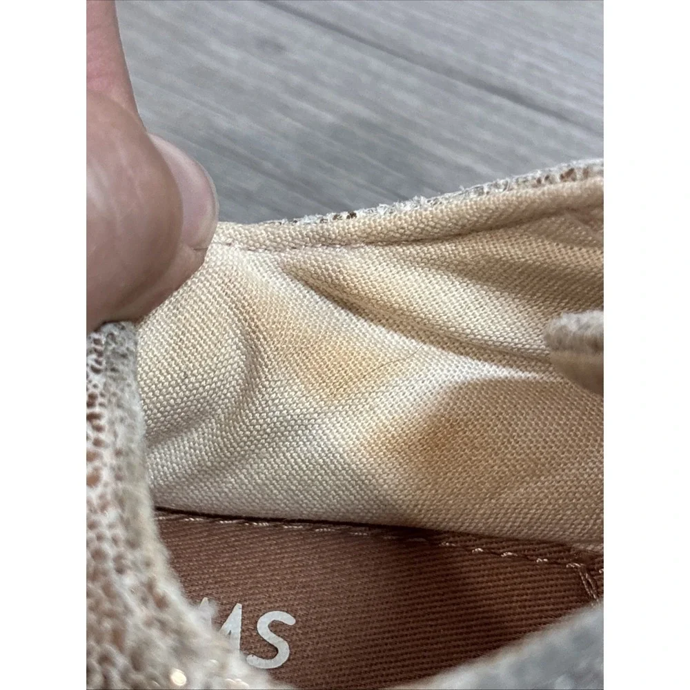 Girls 3‎ TOMS Peach Shiny Casual Shoe Sneaker